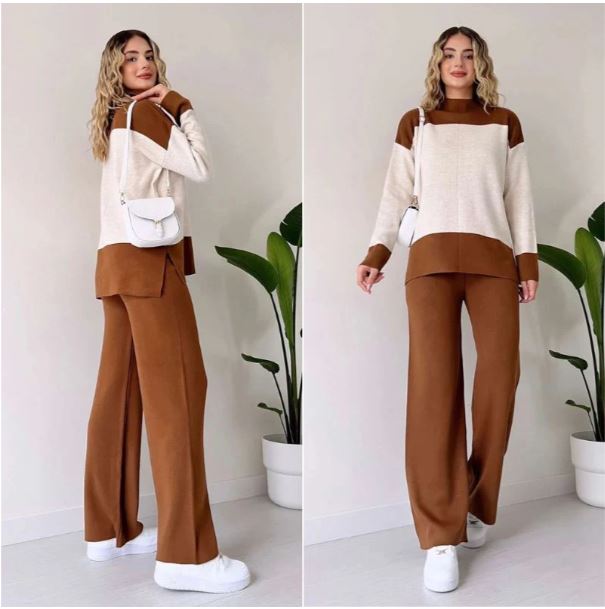 Marie - Completo due pezzi con top a girocollo e pantaloni a gamba larga Wenja