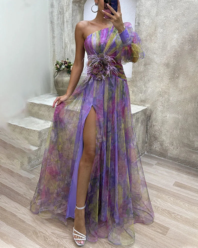 Colorful Long-Sleeved Dress