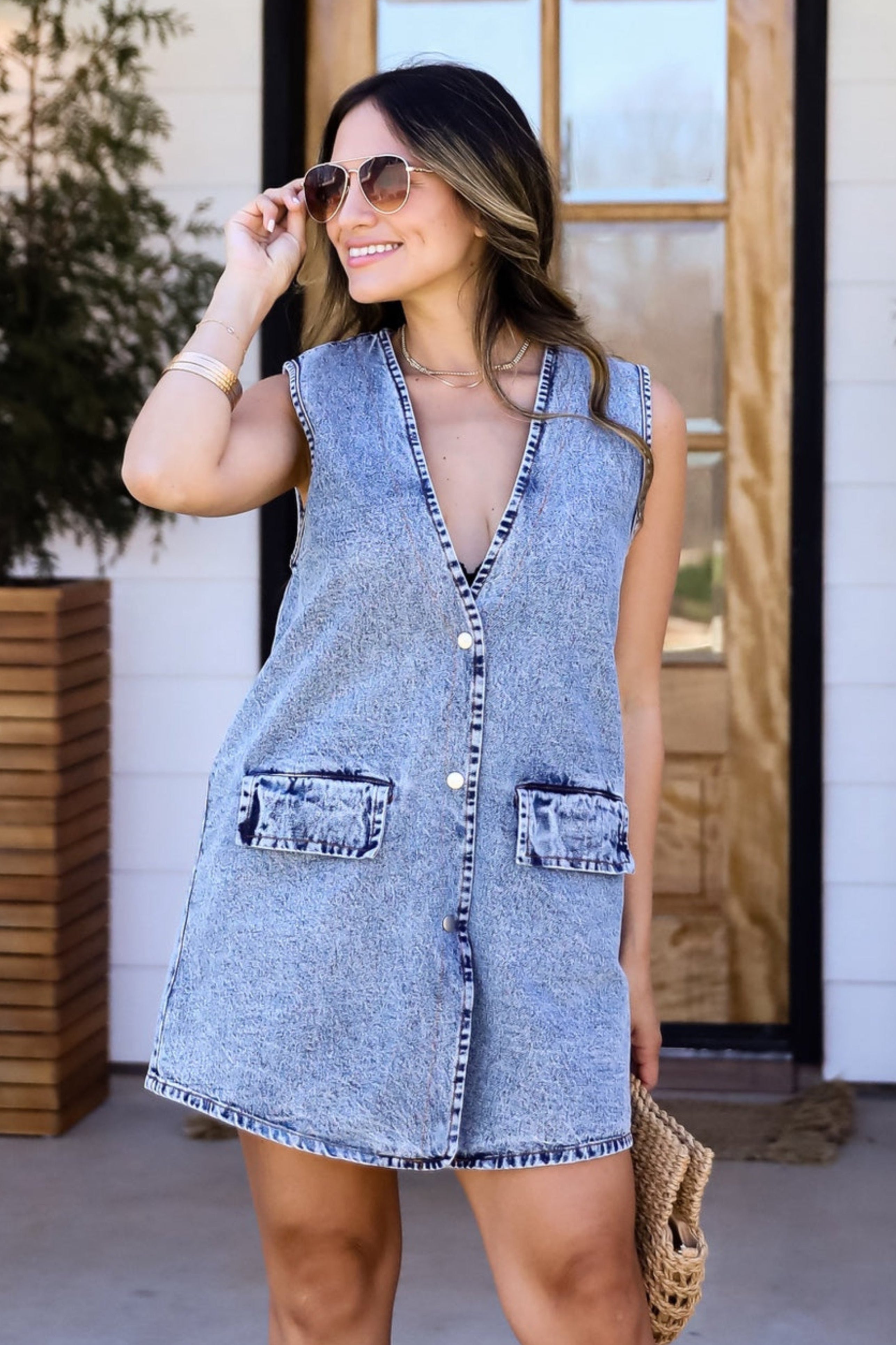 Mia - Mini Dress with Snap Front