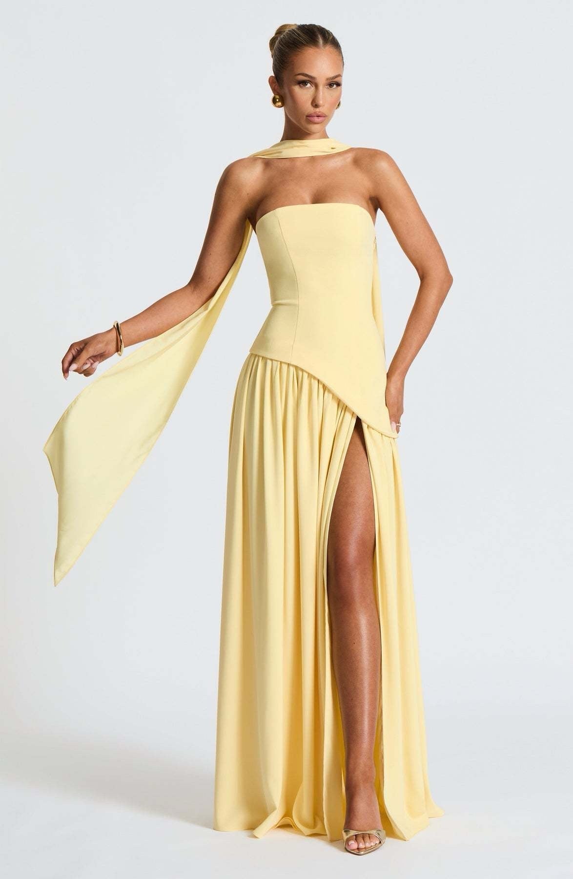 Raffaela – Asymmetric Drape Gown