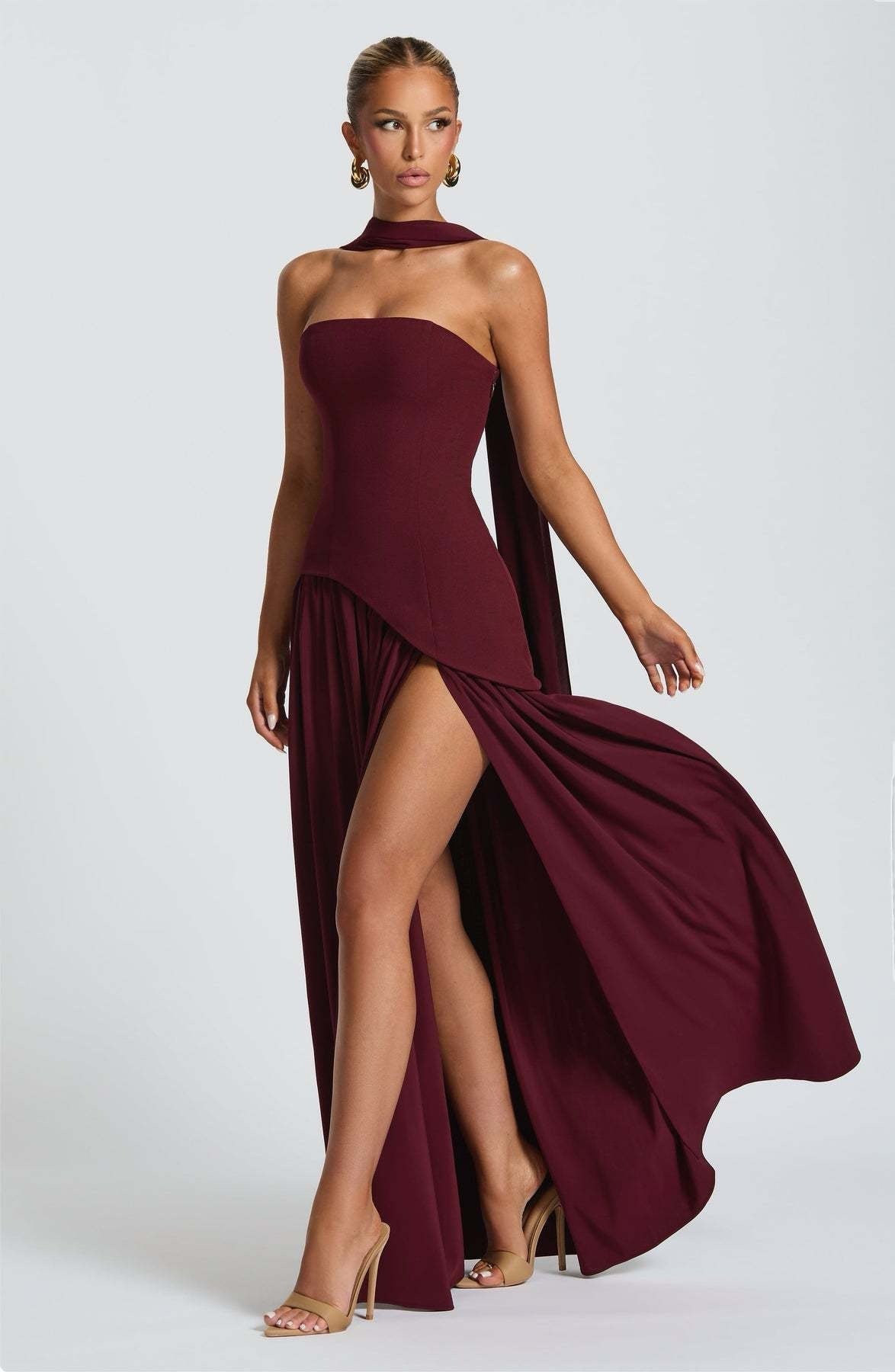 Raffaela – Asymmetric Drape Gown