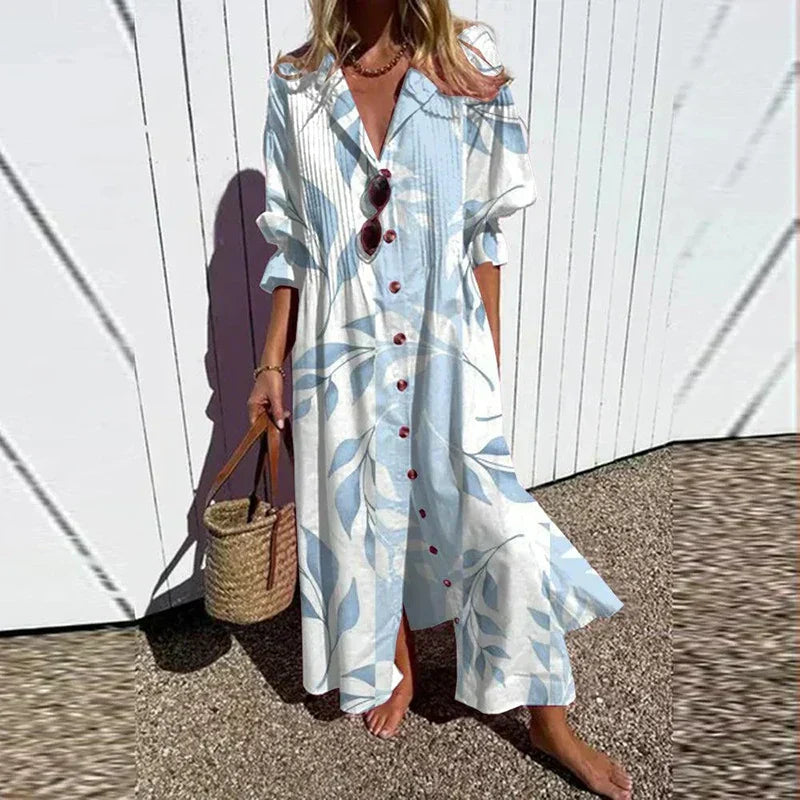 Cassidy™ – Boho Puff Sleeve Maxi Dress