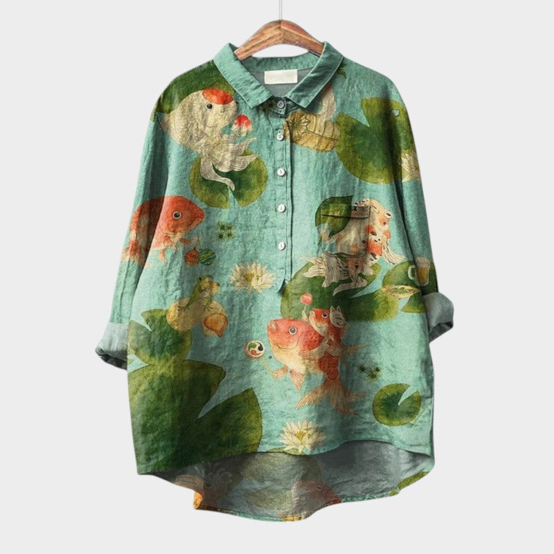 VIOLETTA | Oversized Floral Blouse with Absolute Comfort for Sunny Days