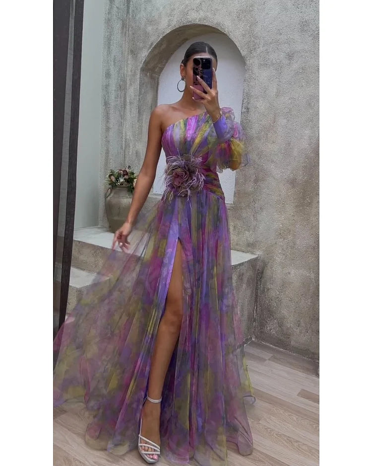 Colorful Long-Sleeved Dress