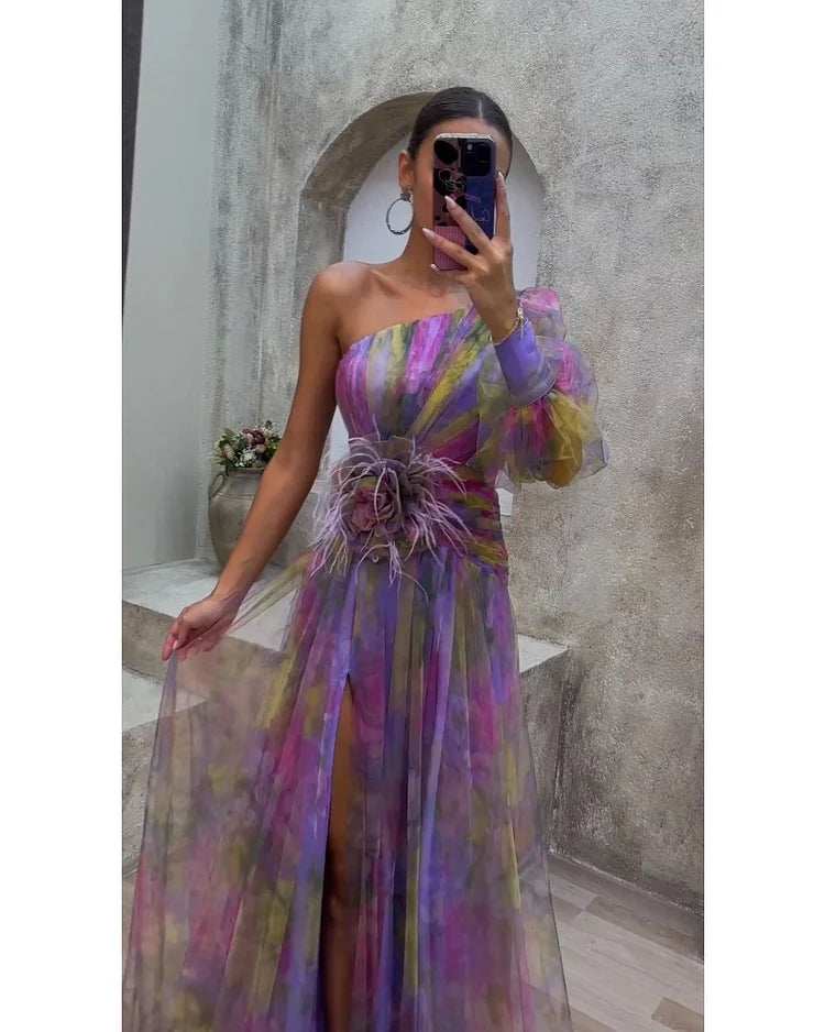 Colorful Long-Sleeved Dress