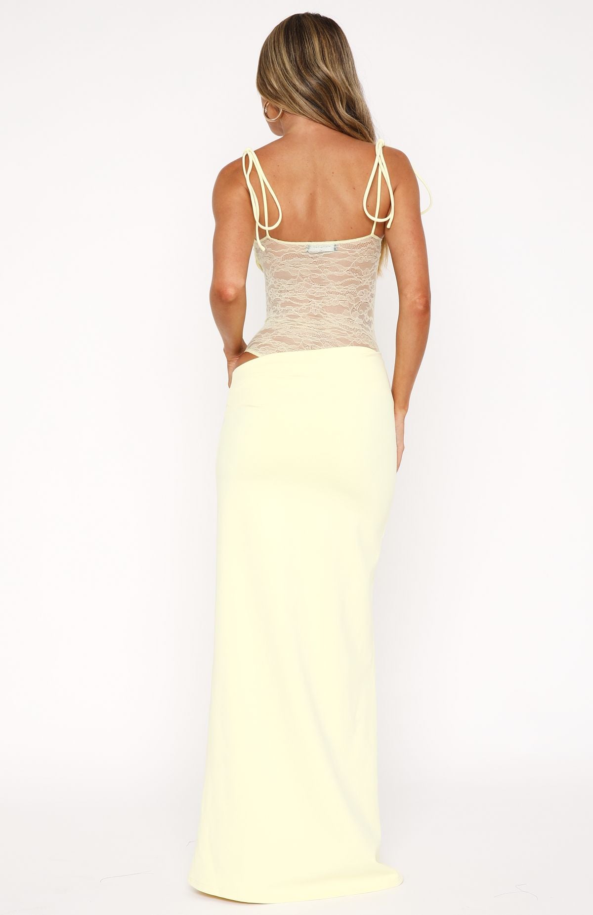 Ymilia – Lace Corset Tie-Strap Gown