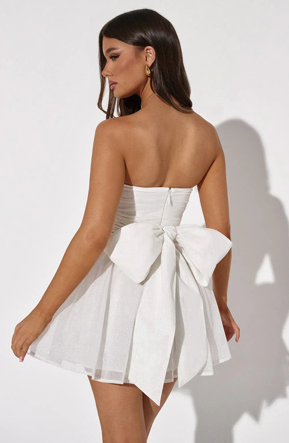 Mirella – Strapless Glitter Mini Dress