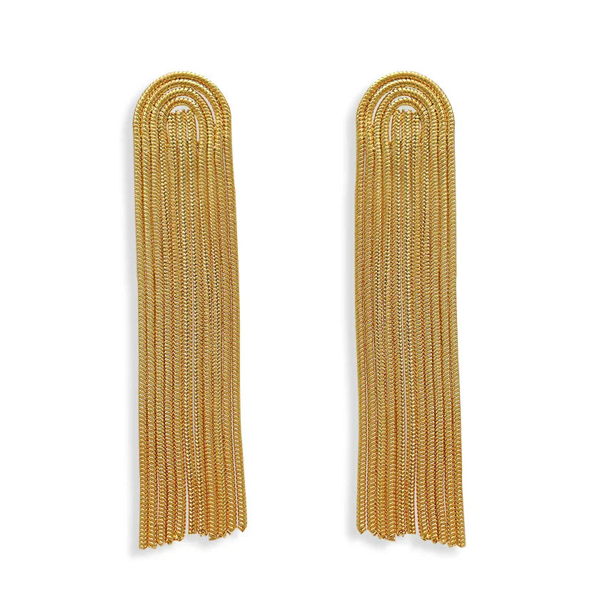 Amelia – Gold Tassel Drop Earrings