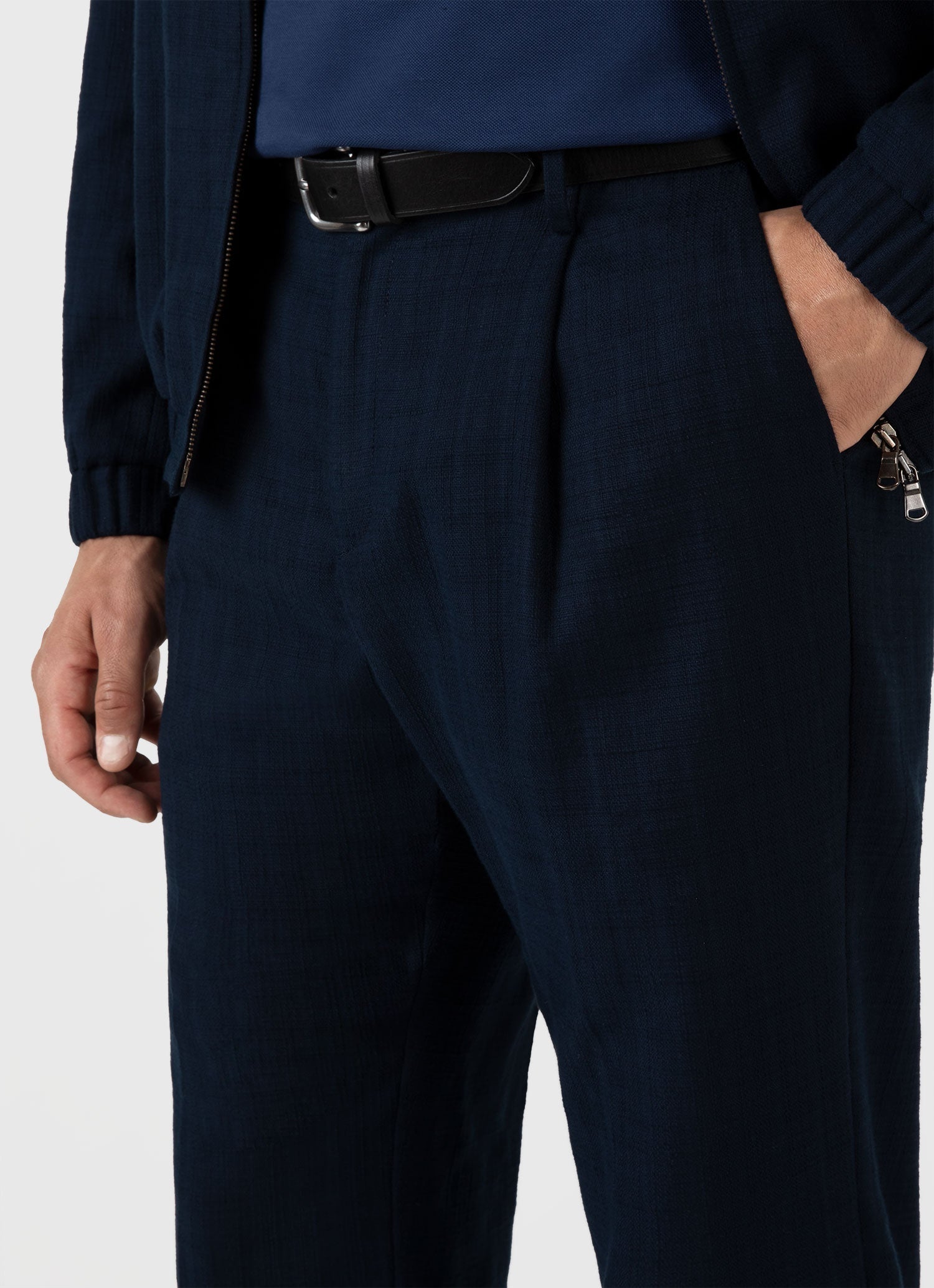 Charlie - Men's Cotton Raffia Pleat Trouser