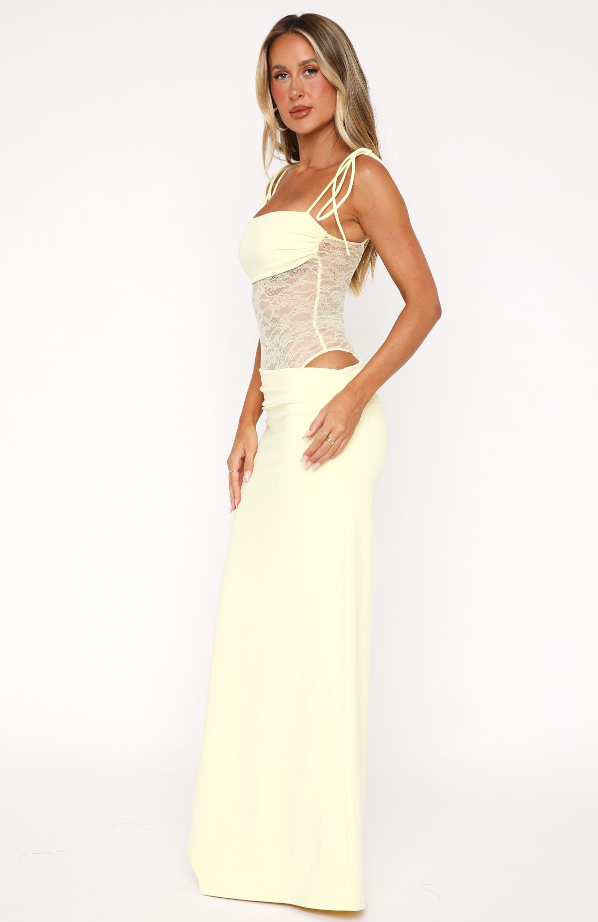 Emilia – Lace Corset Tie-Strap Gown