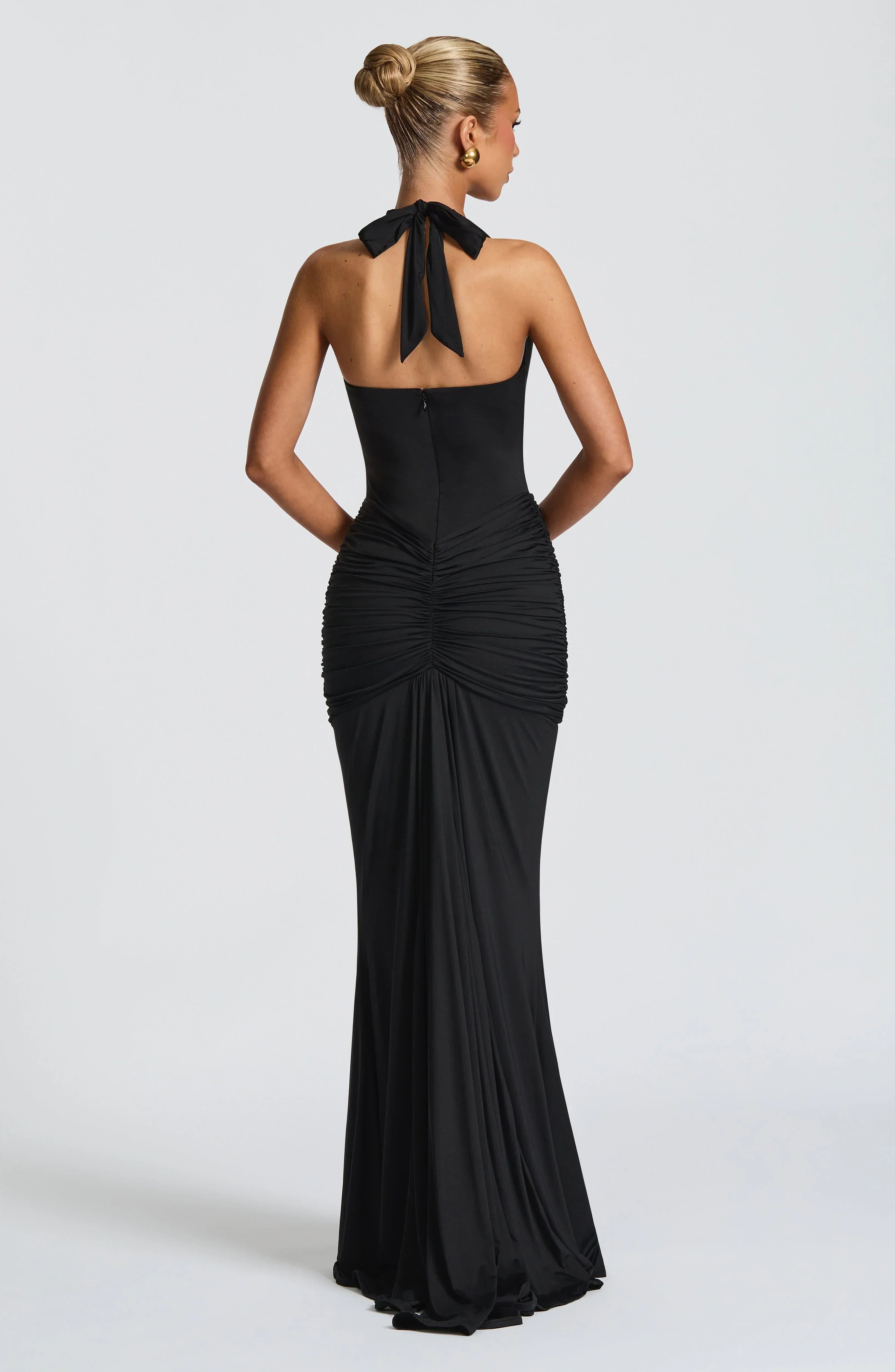 Bianca – Ruched Halter-Neck Gown