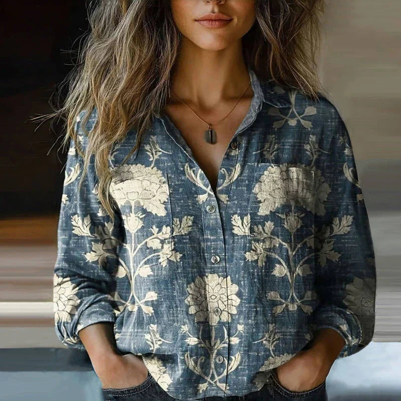 Nives™ – Bohemian Pattern Vintage Blouse