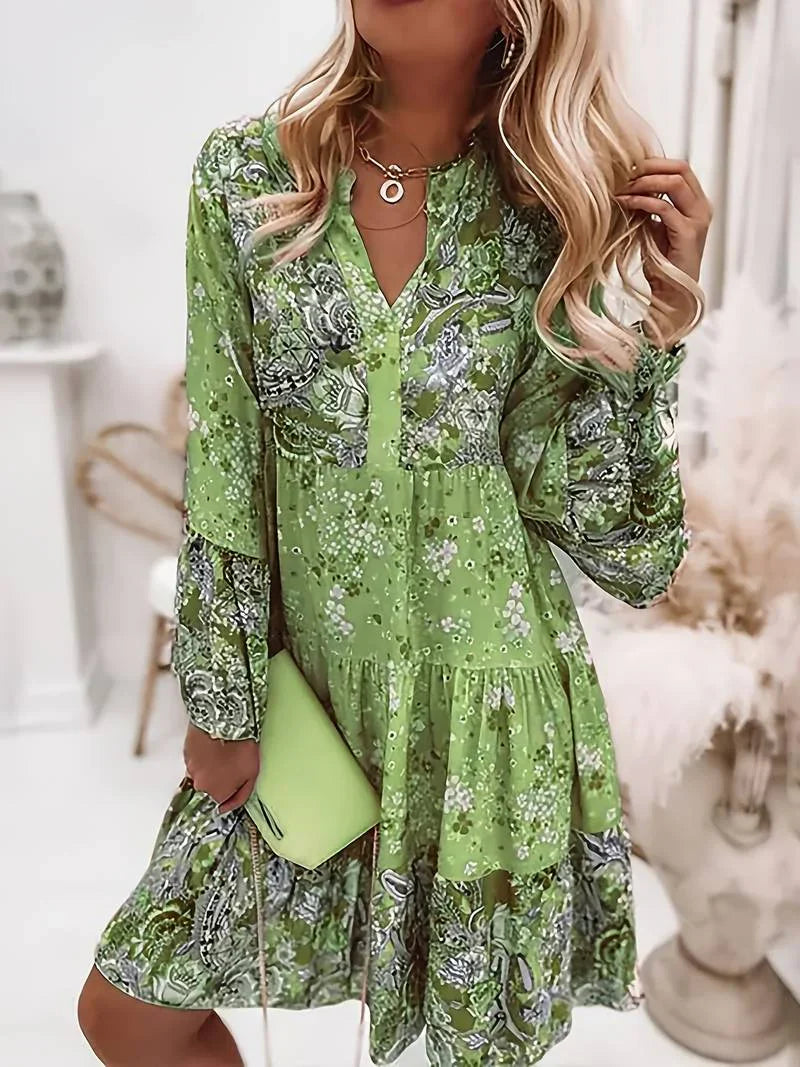 Ashley - Abito boho stampato copri pancia
