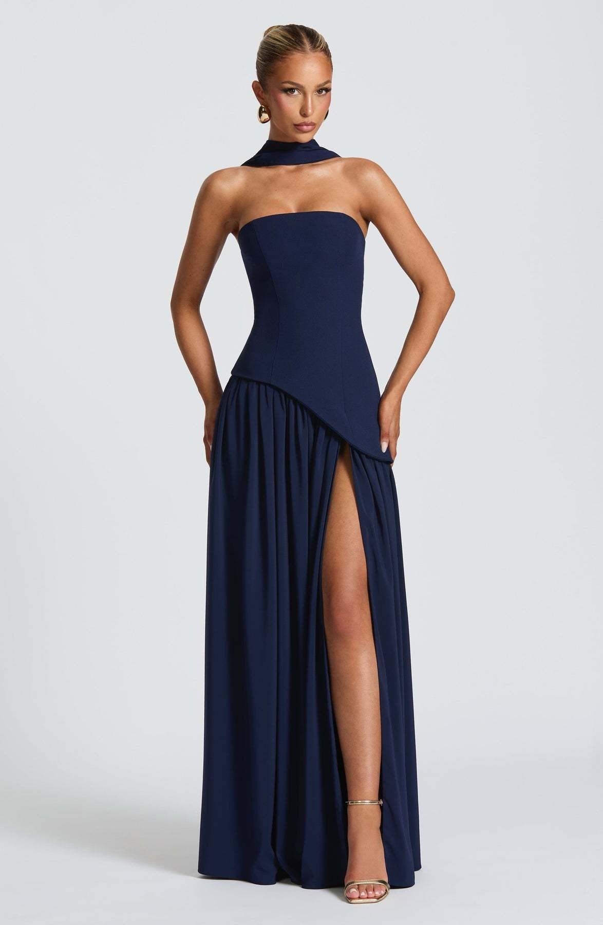 Carlotta – Asymmetric Drape Gown