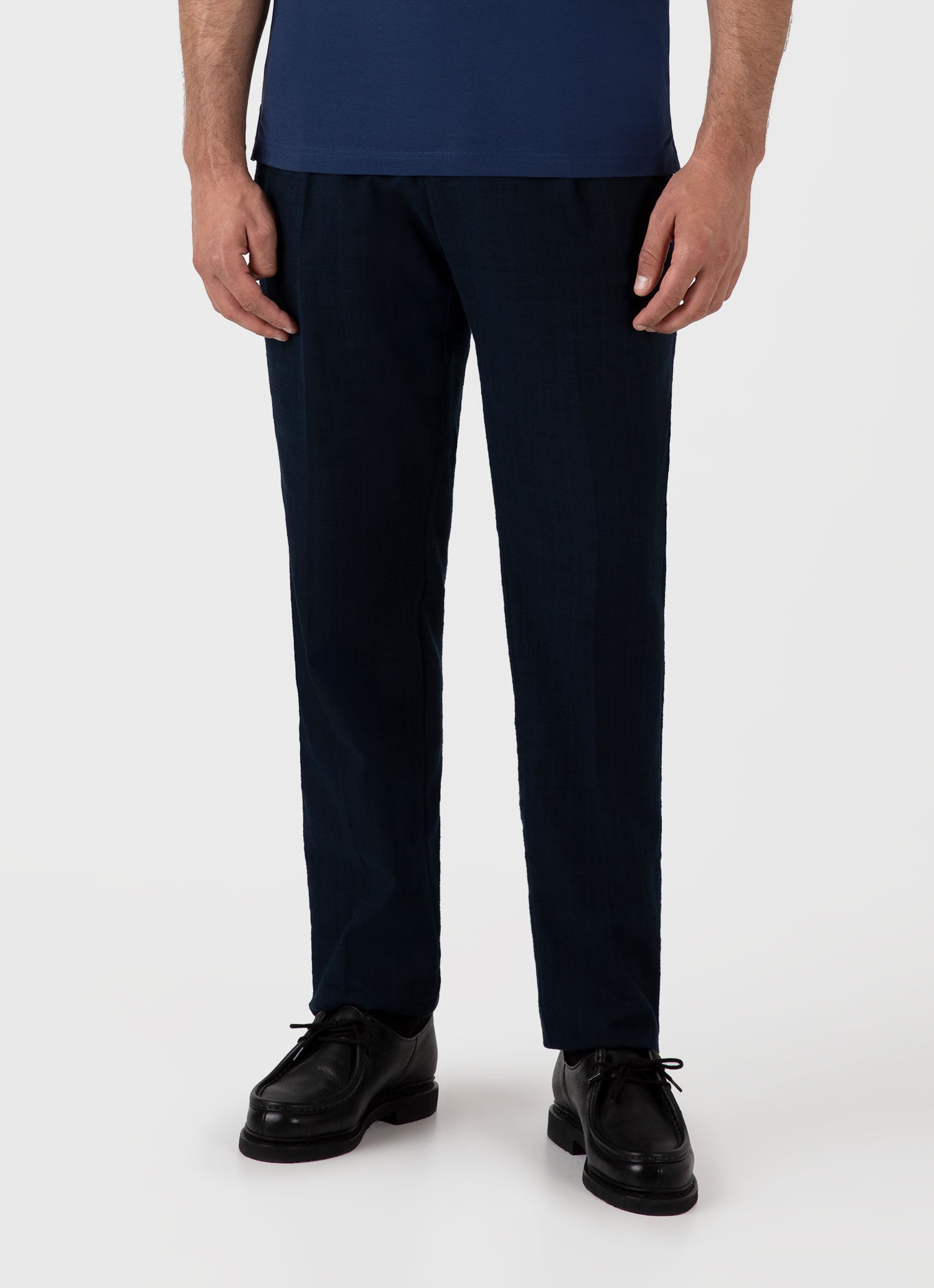 Charlie  - Men's Cotton Raffia Pleat Trouser