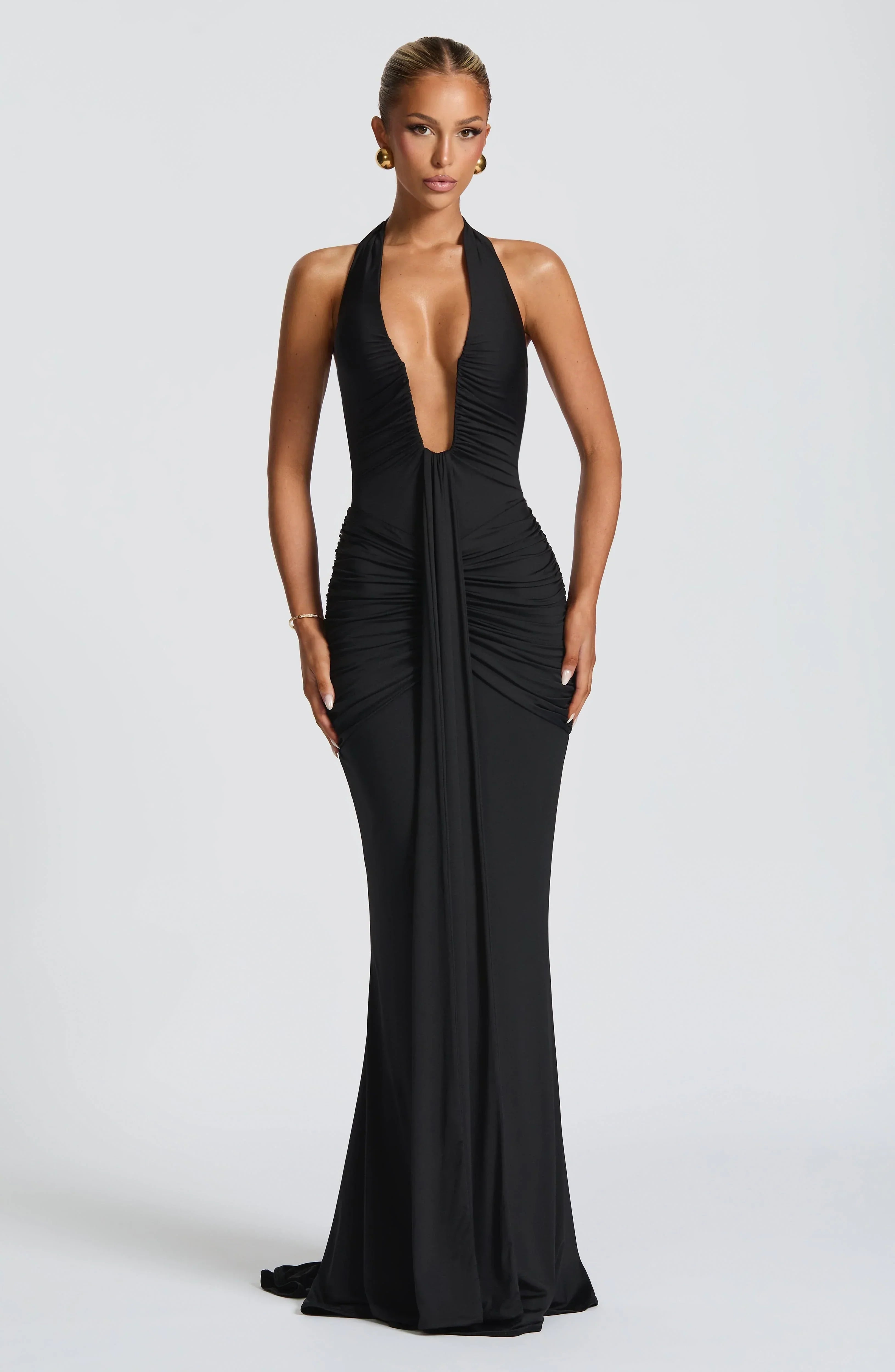 Ilenia – Deep Plunge Halter Gown
