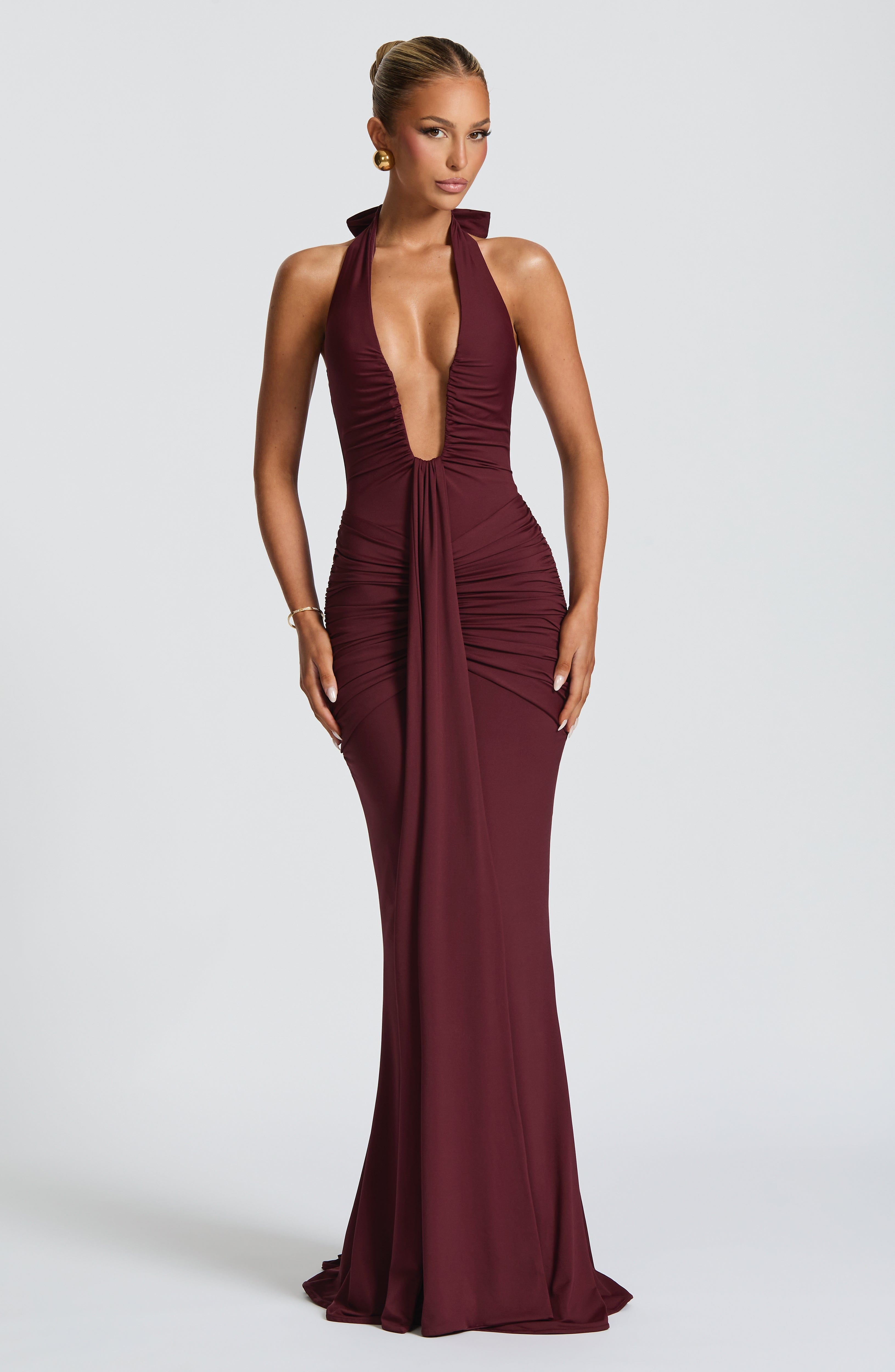 Ilenia – Deep Plunge Halter Gown