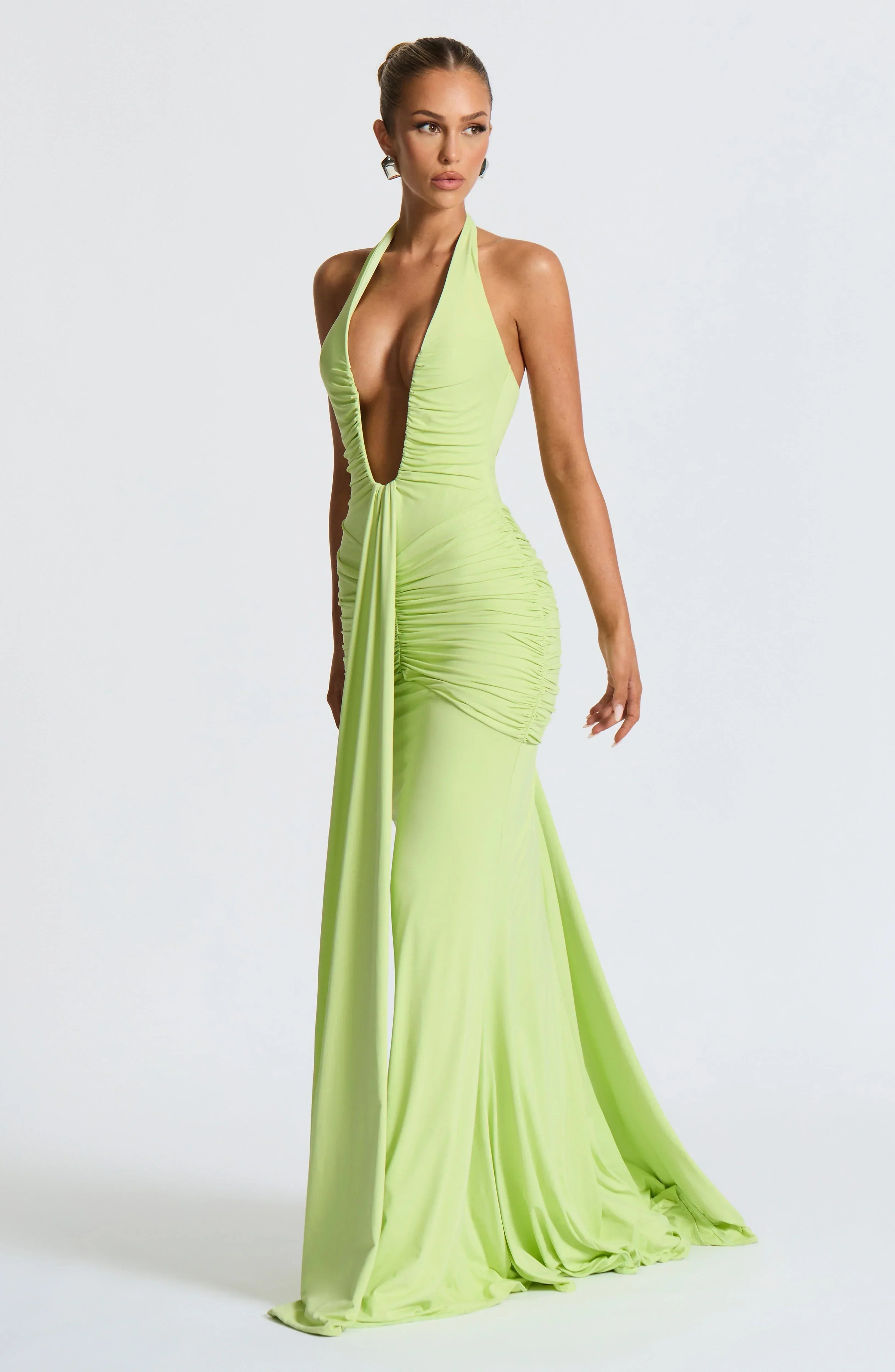 Bianca – Ruched Halter-Neck Gown