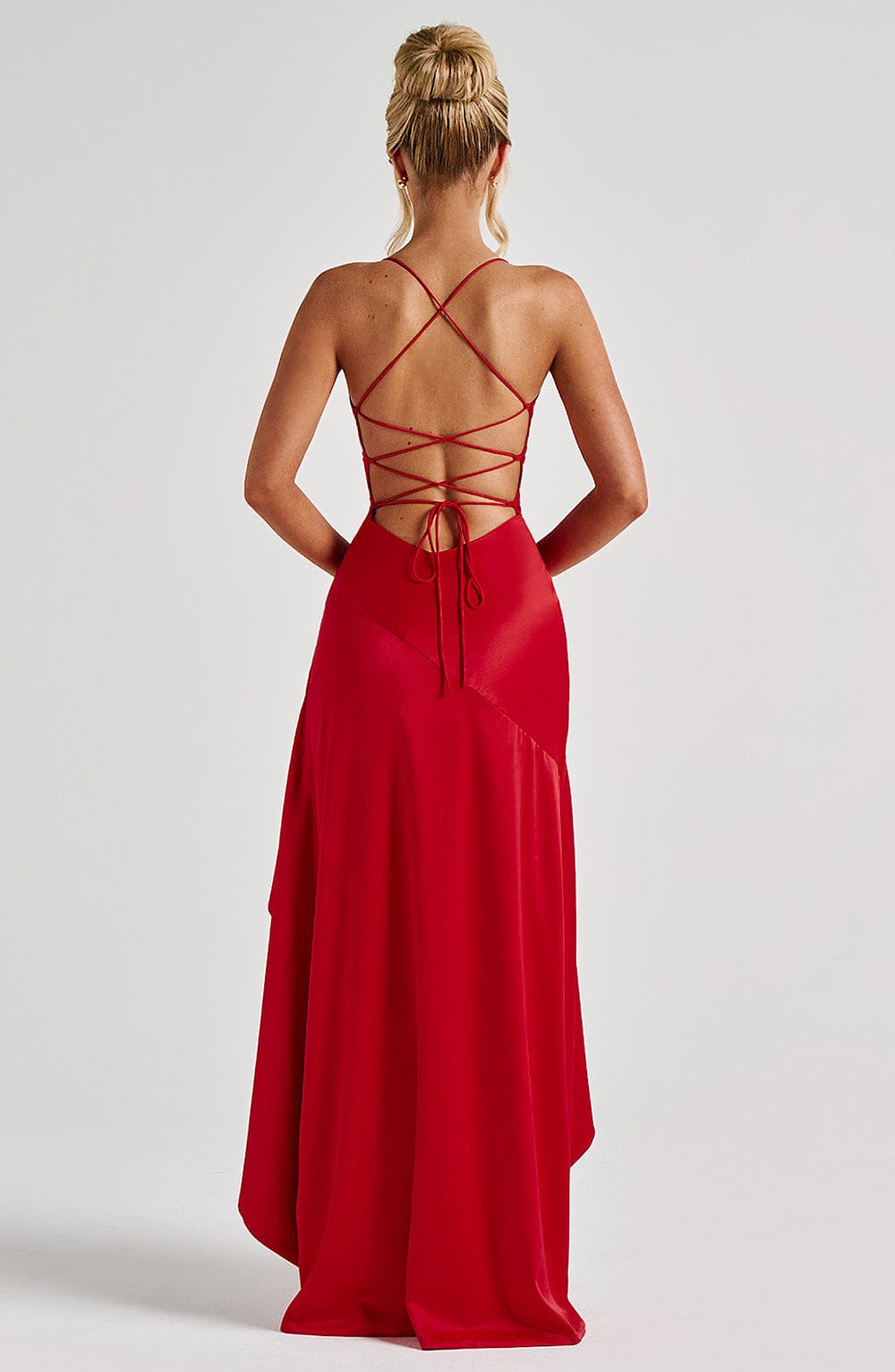 Celia – Draped Ruffle Hem Gown