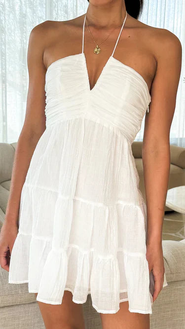 Suzanne – Tiered Halter Mini Dress